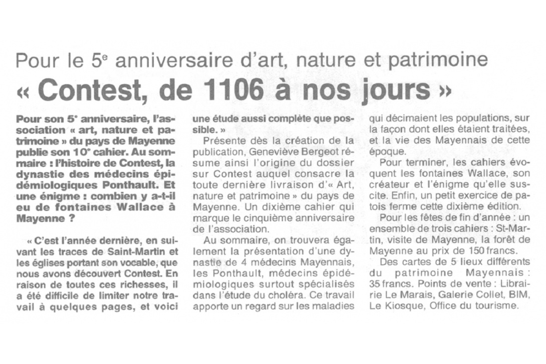 Cahier n° 10 - Ouest France, décembre 1998