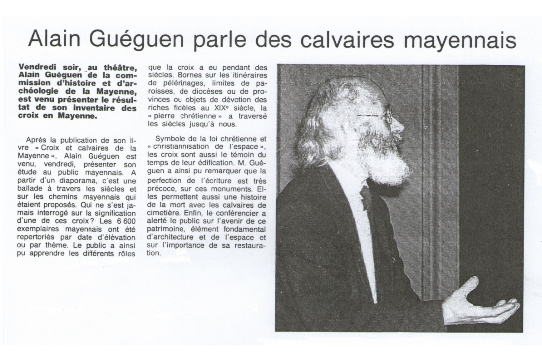 Croix et Calvaires de la Mayenne - Conférence d'Alain Guéguen au Théâtre de Mayenne