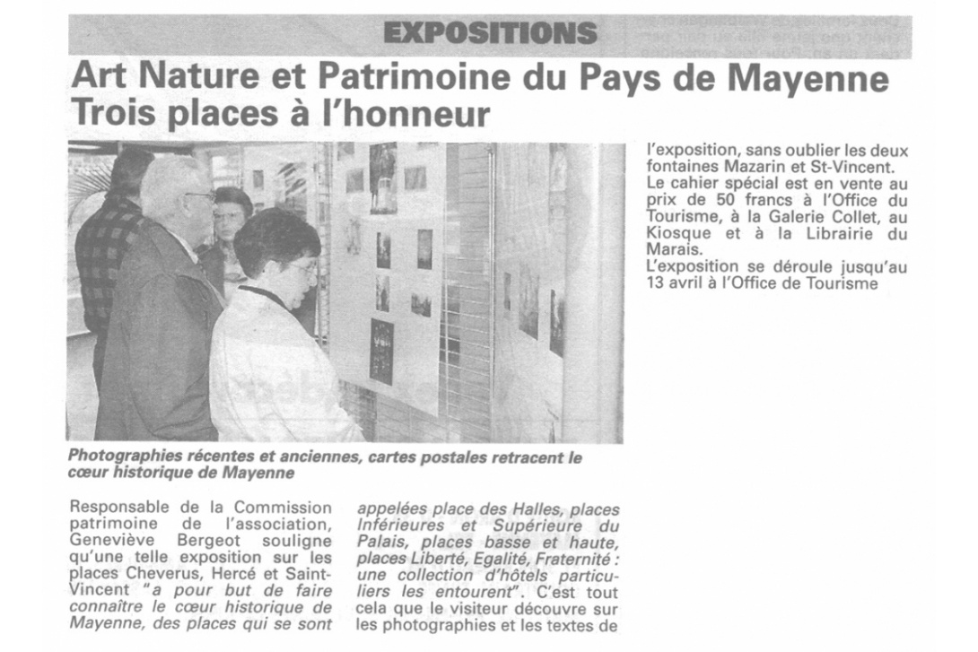 Hercé, Cheverus et Saint-Vincent - Courrier de la Mayenne du 4 avril 19956