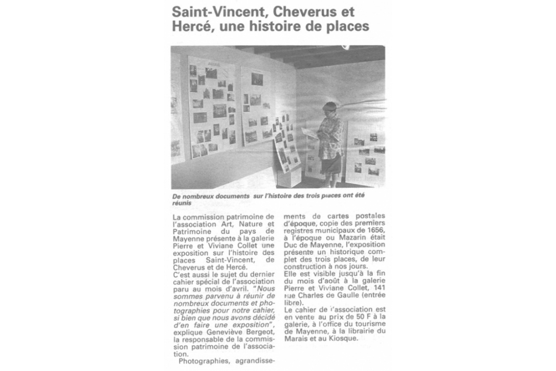 Hercé, Cheverus et Saint-Vincent - Courrier de la Mayenne du 18 juillet 1996