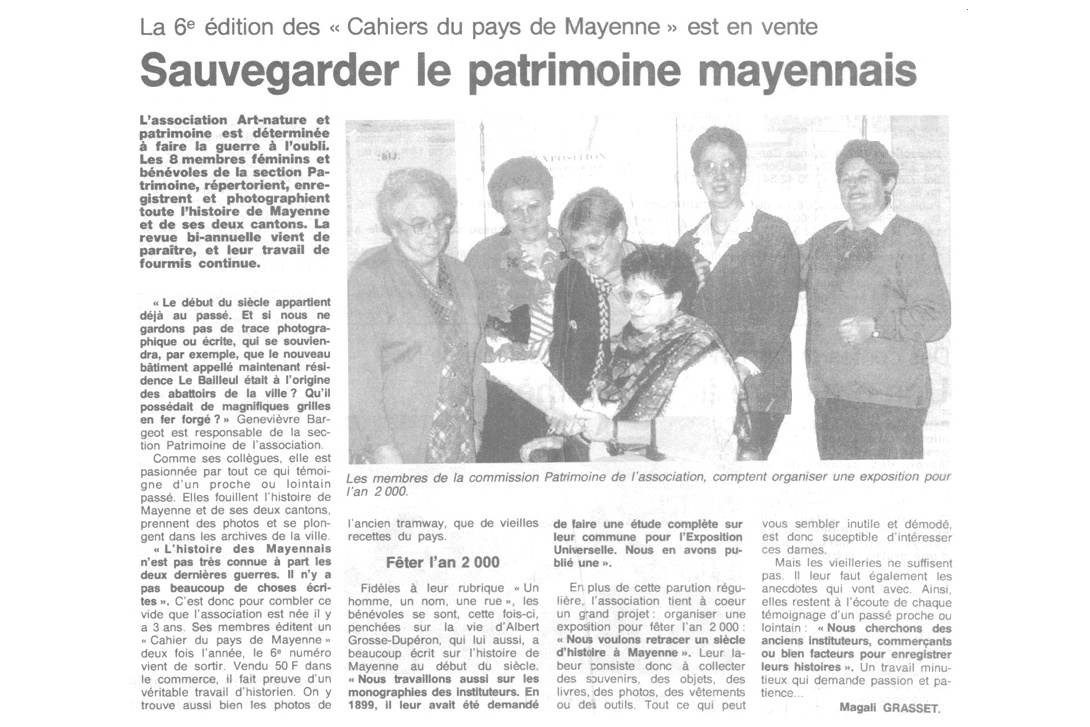 Cahier n° 6 - Parigné-sur-Braye : Ouest-France du 27 décembre 1996