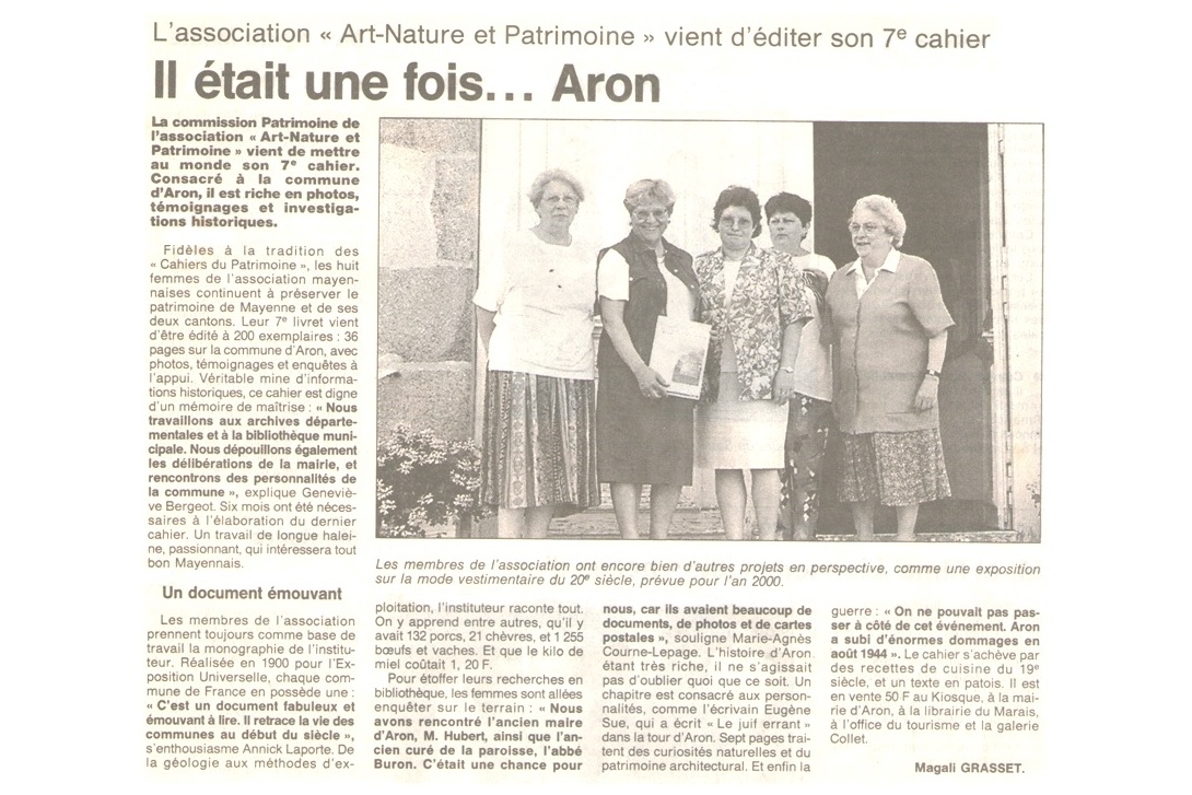 Cahier n° 7 - Aron ..., le Général de Gaulle à Aron et à Mayenne : Ouest-France du 11 juillet 1997