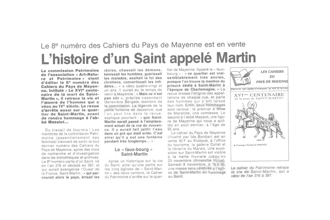 Saint Martin - Ouest-France du 6 novembre 1997