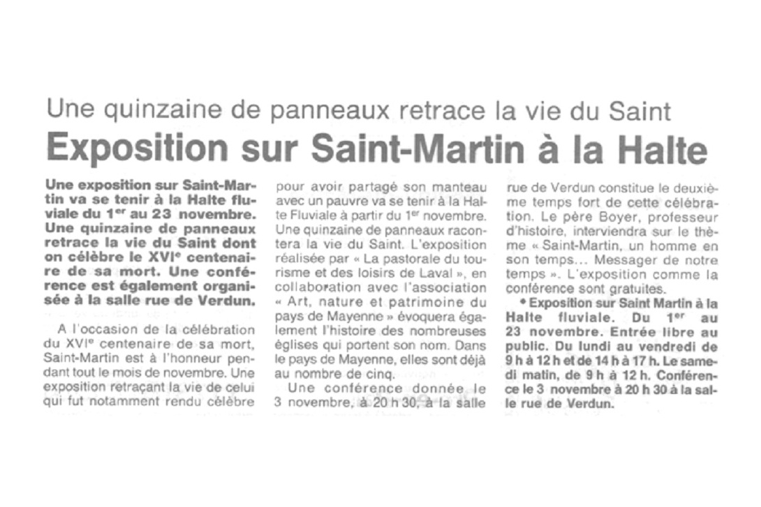 Saint Martin - Ouest-France du 6 novembre 1997