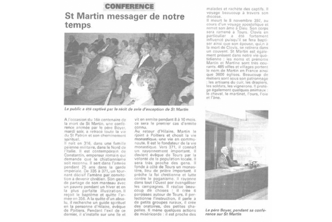 Saint Martin - Courrier de la Mayenne, novembre 1997