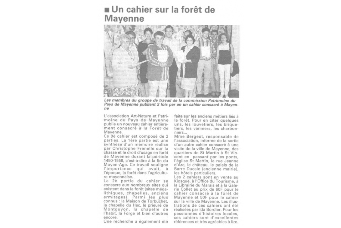 Cahier n° 9 - Courrier de la Mayenne juin 1998