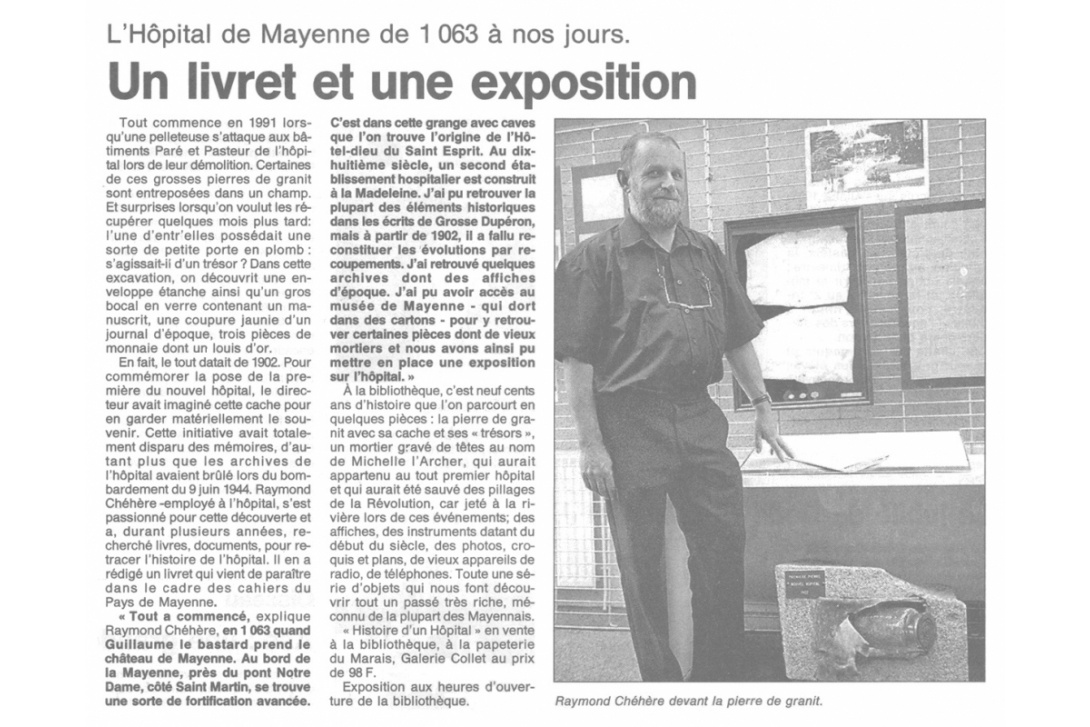 L'Hôpital de Mayenne, Cahier N° 11 - Ouest-France du 16 juin 1999