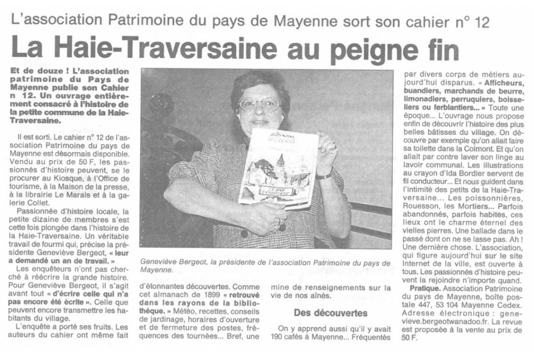 Cahier n° 12, La Haie-Traversaine - Ouest-France, décembre 1999