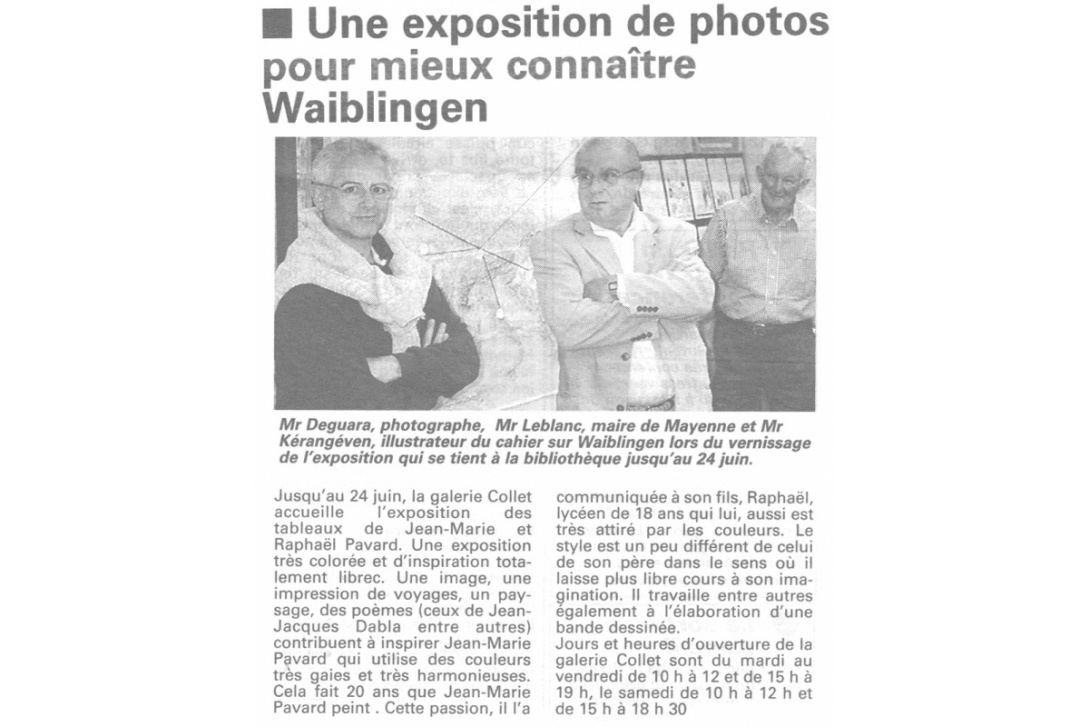 Cahier n° 13, Waiblingen - Courrier de la Mayenne du 15 juin 2000