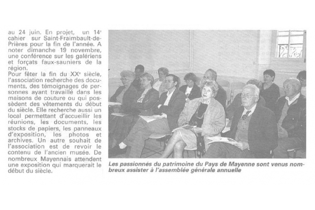 Assemblée générale 2000 - Courrier de la Mayenne du 11 mai 2000 (p. 2/2)