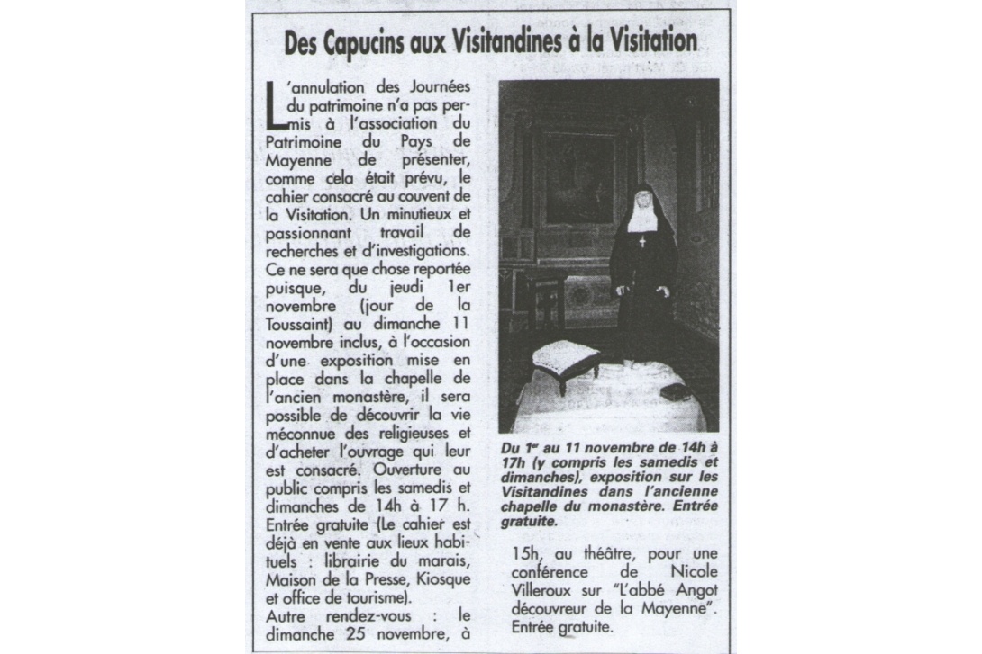 Cahier n° 16, des Capucins aux Visitandines - Expo
