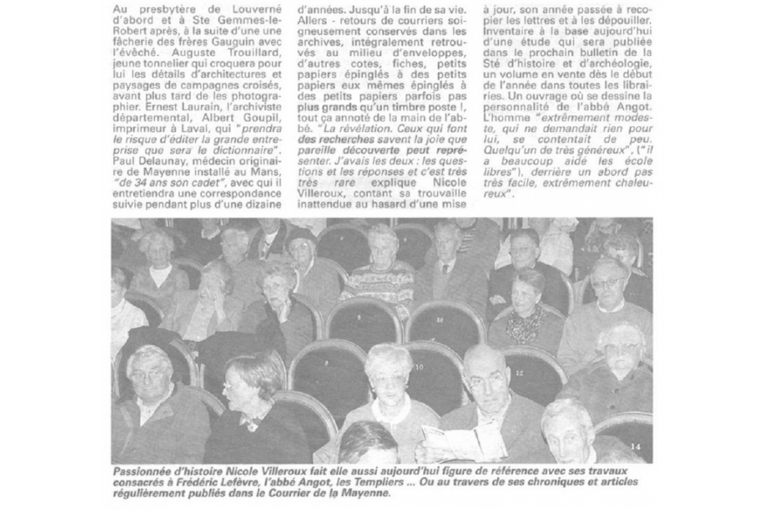 Conférence Abbé Angot - Courrier de la Mayenne du 29 novembre 2001 (p. 2/2)