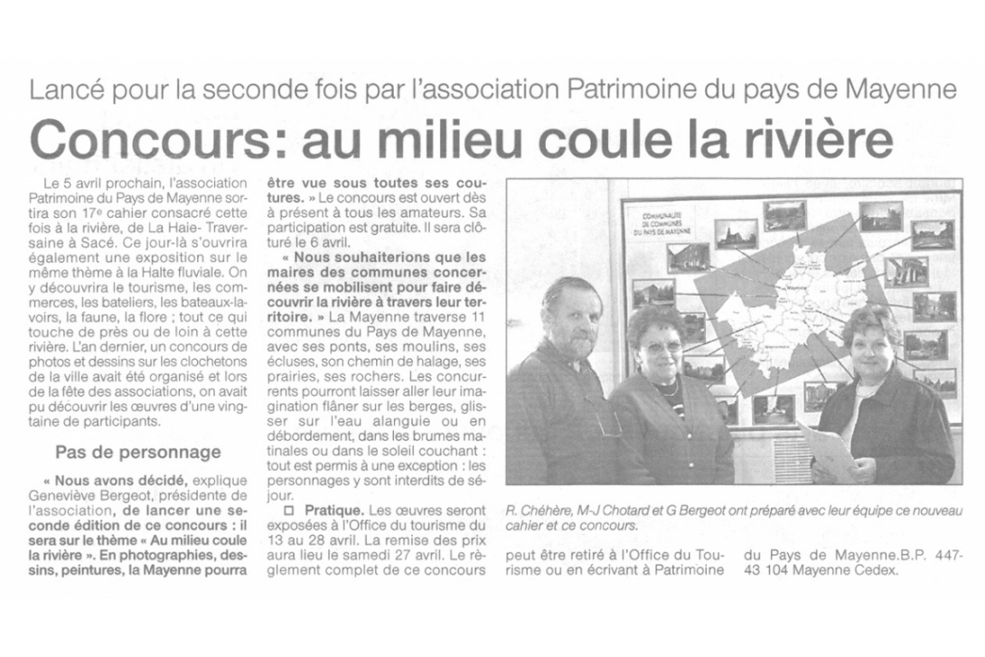 Cahier n° 17 - Au milieu coule la rivière : Ouest-France, avril 2002
