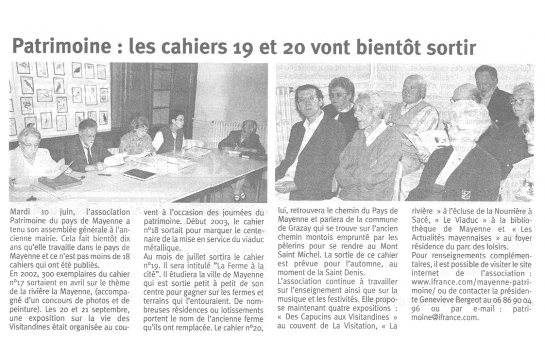 Assemblée générale 2003 - Courrier de la Mayenne