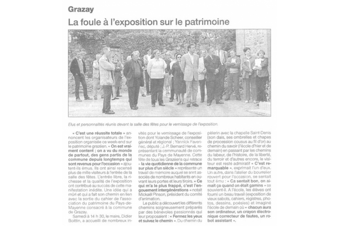 Cahier n° 20 - Grazay : Ouest-France des 4 et 5 octobre 2003 (p. 1/2)