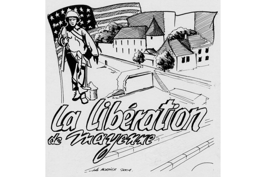 Libération de Mayenne - Dessin d'Ida Bordier, cahier n° 23