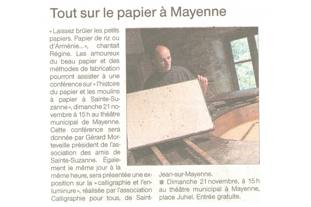 Les Moulins à papier de Sainte-Suzanne - Annonce