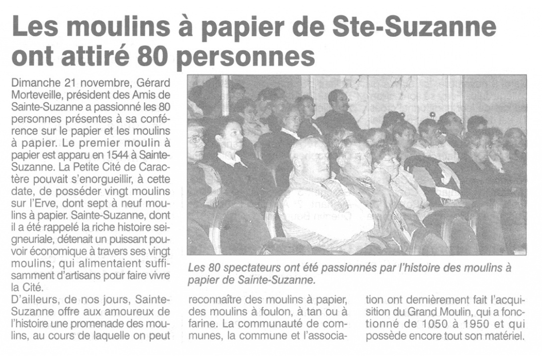 Les Moulins à papier de Sainte-Suzanne