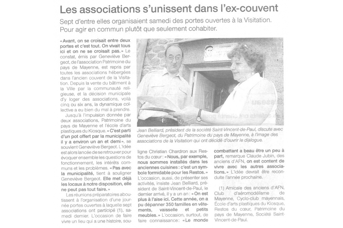 Les Associations du Couvent de la Visitation ouvrent leurs portes - Ouest-France, juin 2006