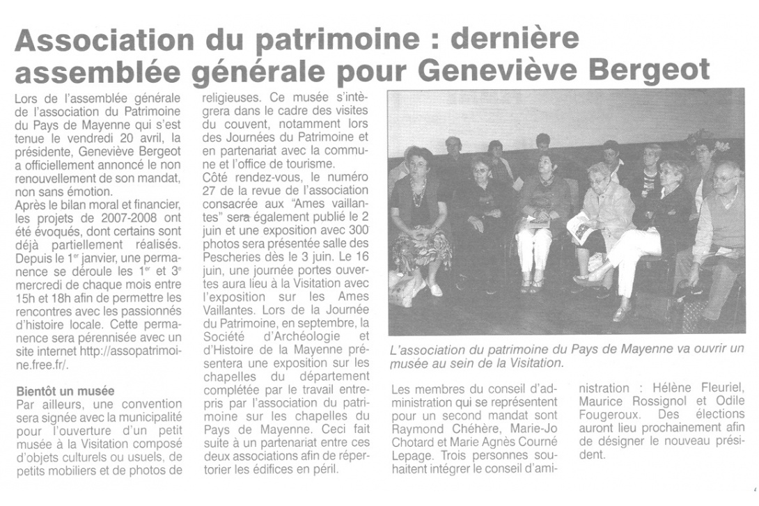 Assemblée générale 2007 - Courrier de la Mayenne