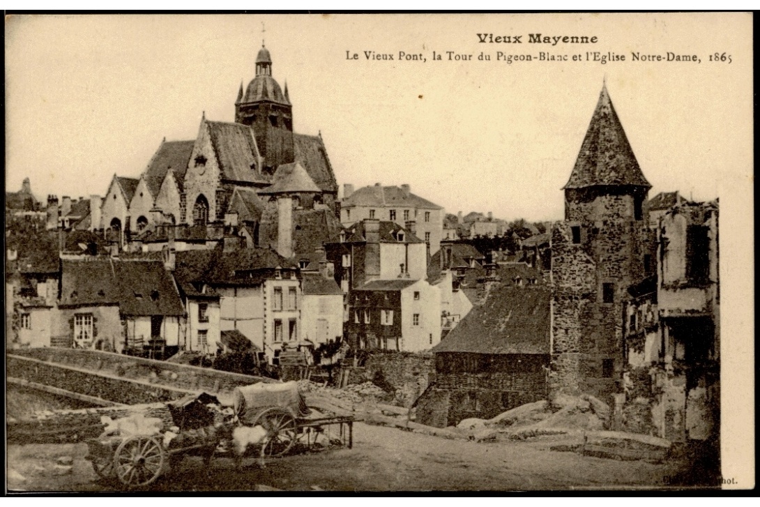 Vieux Mayenne - Vieux Pont, Tour du Pigeon Blanc et église Notre-Dame