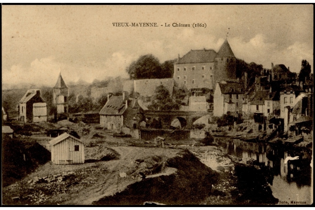 Vieux Mayenne - Début des travaux de canalisation de la Mayenne