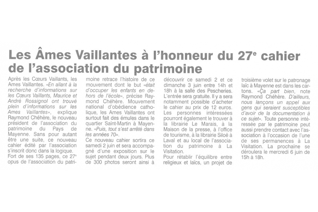 Cahier n° 27, les Âmes Vaillantes