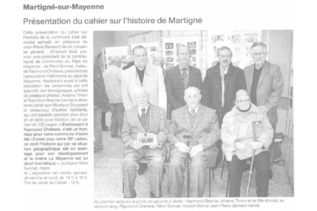 Cahier n° 29, Martigné-sur-Mayenne - Ouest-France