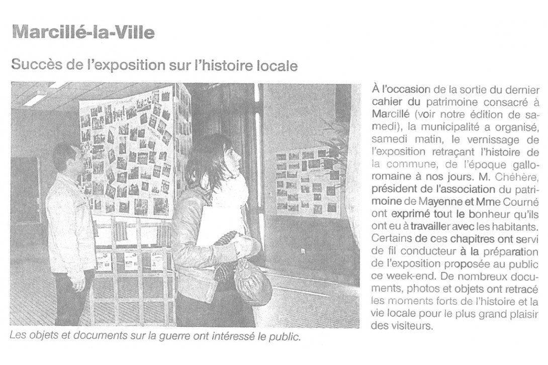 Cahier n° 30, Marcillé-la-Ville - Ouest-France du 9/12/2008