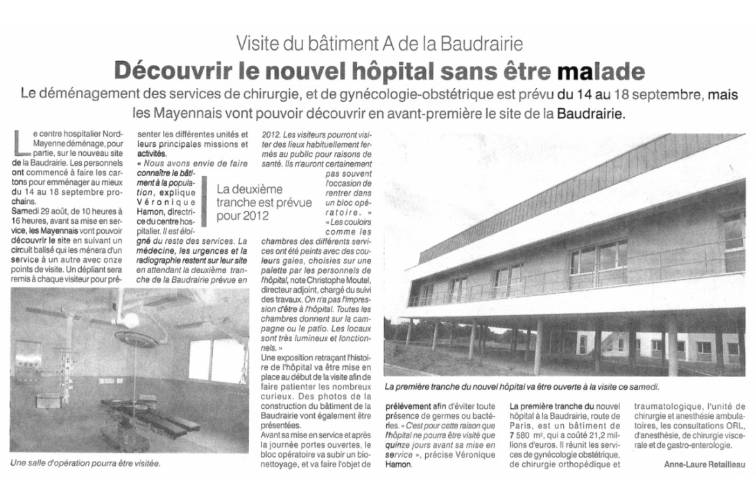 2009, Portes ouvertes sur le nouveau site de l'hôpital de Mayenne - Courrier de la Mayenne