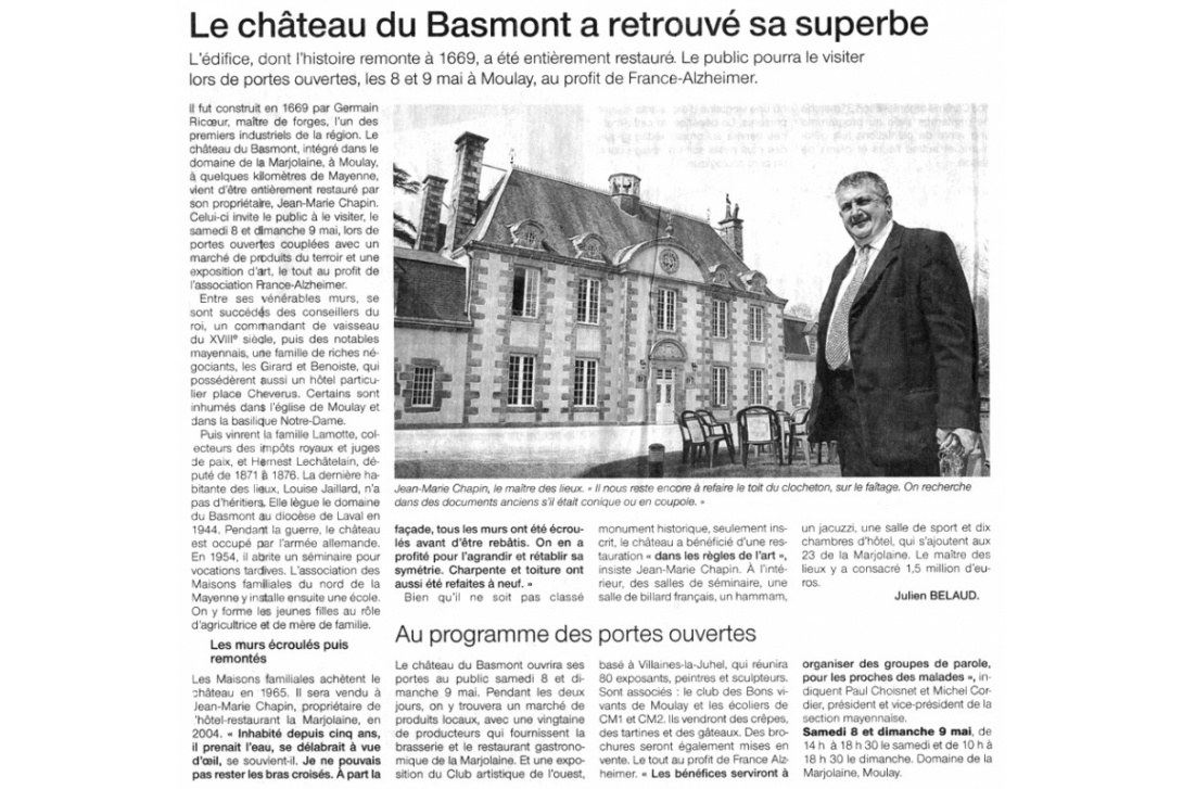 Cahier n° 33, Le Bas Mont - Ouest-France du 26 avril 2010