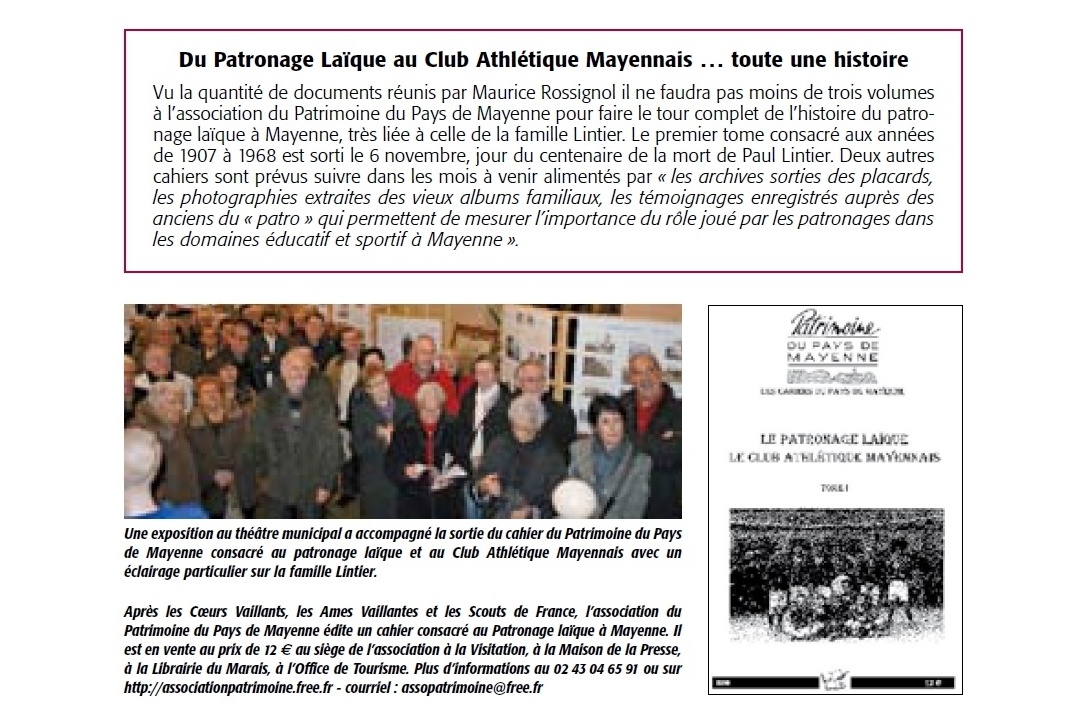 Cahier n° 34, Le patronage laïque - Journal Municipal d'Informations n° 199, novembre/décembre 2010