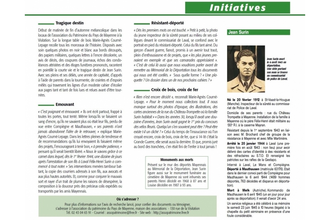 Cahier n° 40, Jean Surin : Journal Municipal d'Informations n° 209, décembre 2012 (p. 2/2)