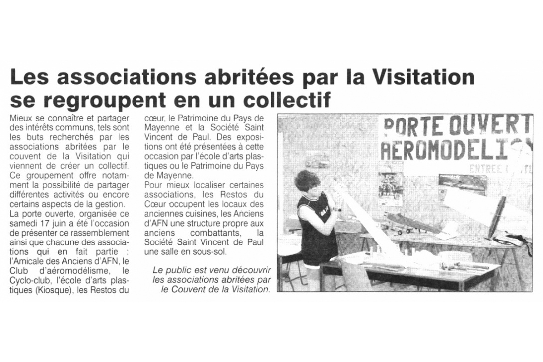 Les Associations du Couvent de la Visitation ouvrent leurs portes - Courrier de la Mayenne du 22 juin 2006