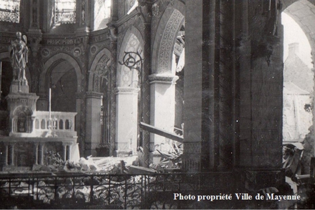 Bombardement de Mayenne - Eglise Saint-Martin