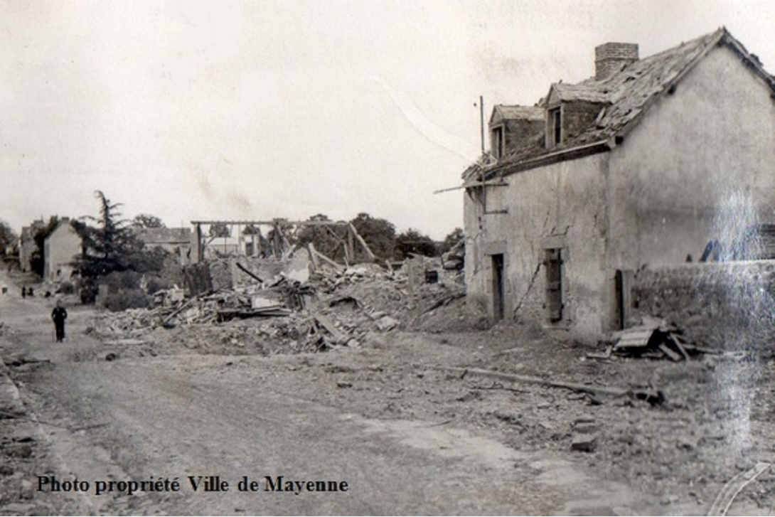 Bombardement de Mayenne - Bas de l'avenue Gutenberg