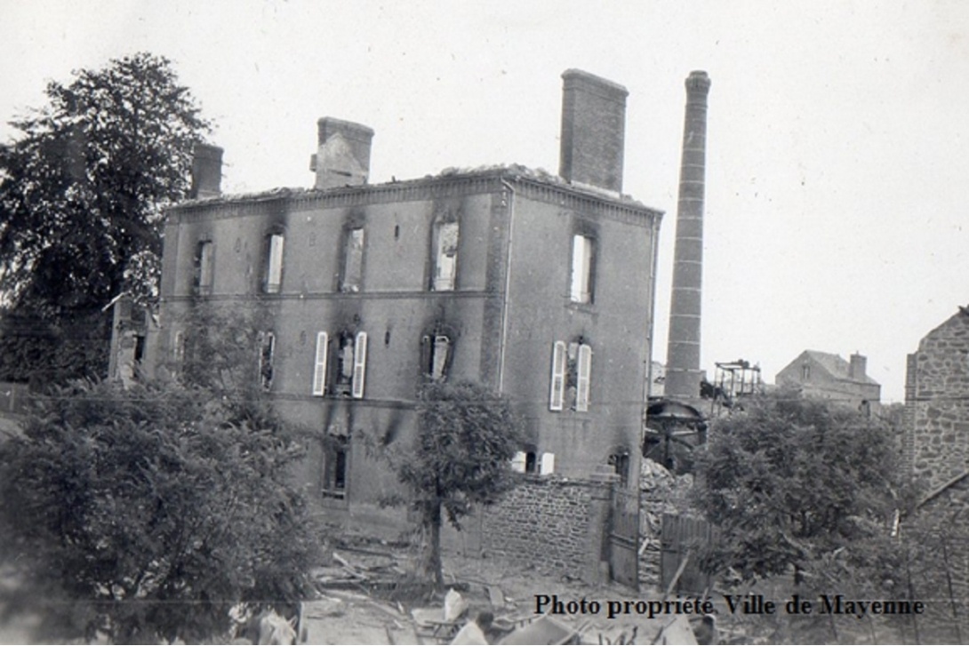 Bombardement de Mayenne - Tissage Duhomme, avenue Paul-Guyard