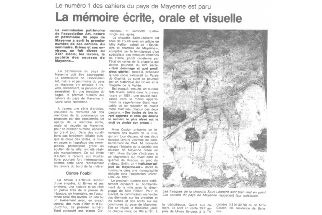 Cahier n° 1 - Brives, Saint Léonard ... : Présentation Ouest-France, 6 décembre 1993