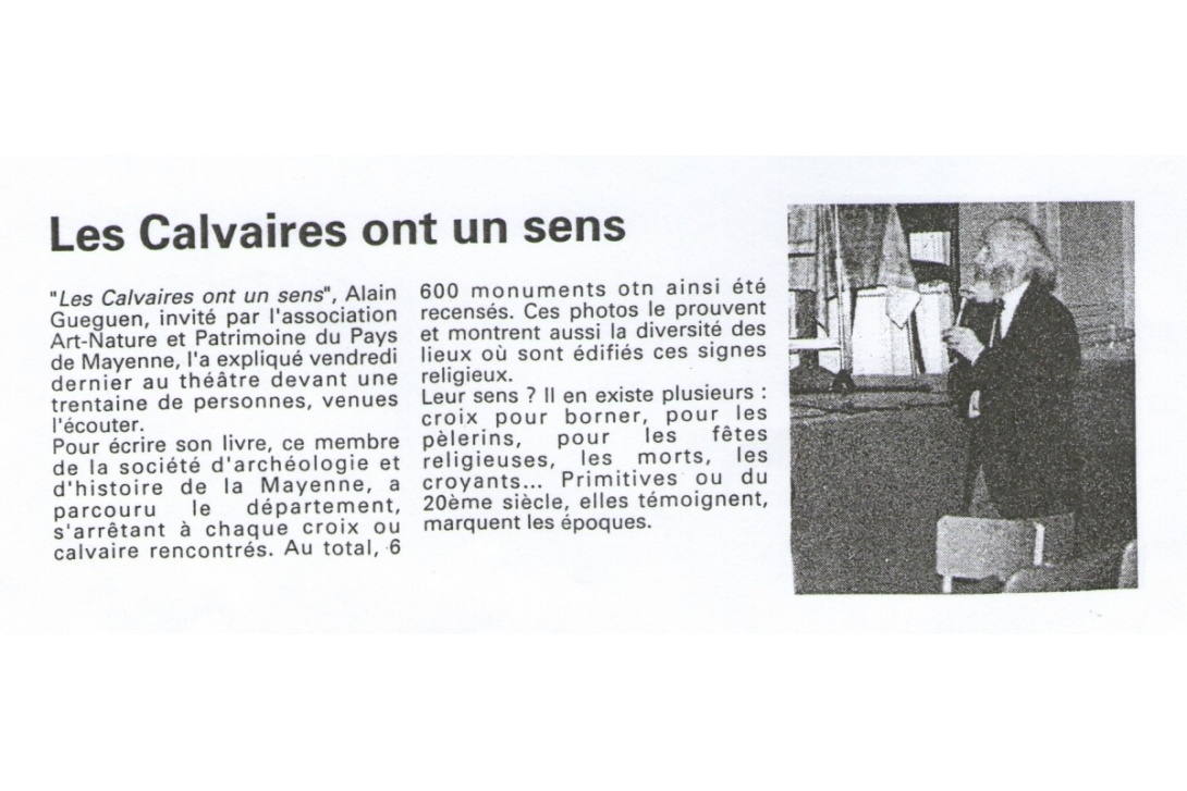 Croix et Calvaires de la Mayenne - Conférence d'Alain Guéguen au Théâtre de Mayenne